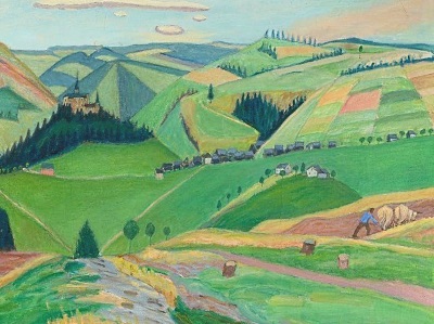painting of hills in Germany